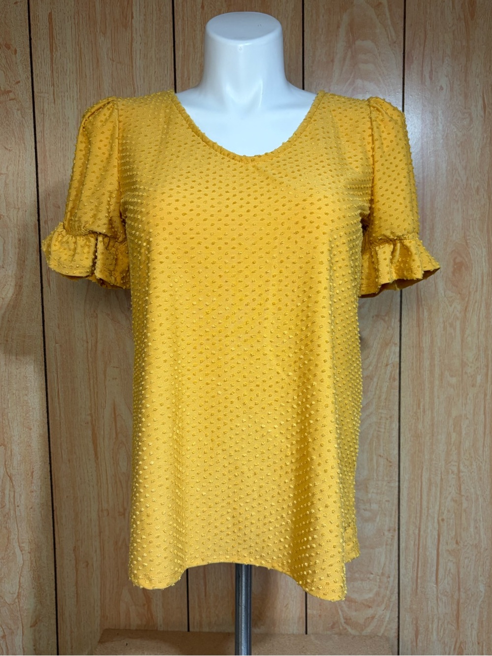 Reborn J Mustard Textured Knit Top SZ - S